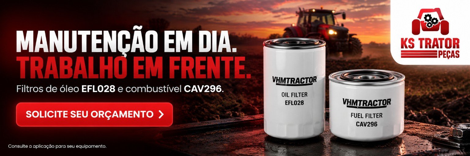 Manutenção em dia, trabalho em frente. Filtros de óleo EFL028 e combustível CAV296. Solicite seu orçamento.